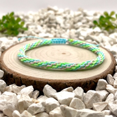 Certom Vícebarevný náramek přátelství - zelená, modrá, růžová 0243