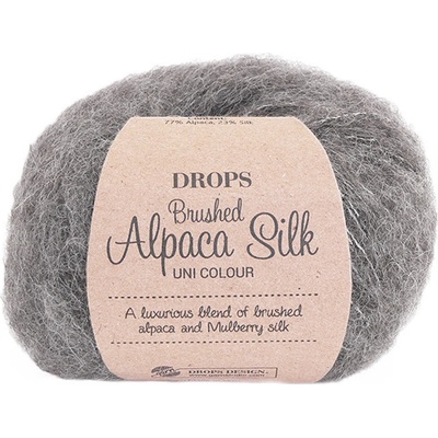 Příze DROPS Brushed Alpaca Silk 03 - šedá