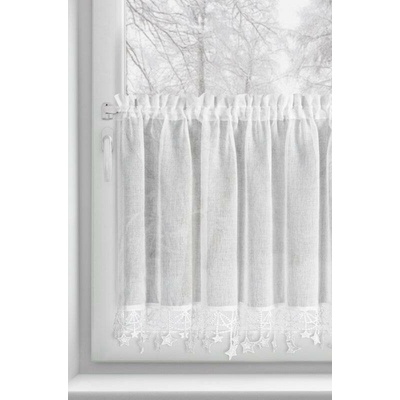 Takoy Vitrážová záclona 150x60 cm bílá zdobená hvězdičkami-HF-473429 | 150 x 60 cm