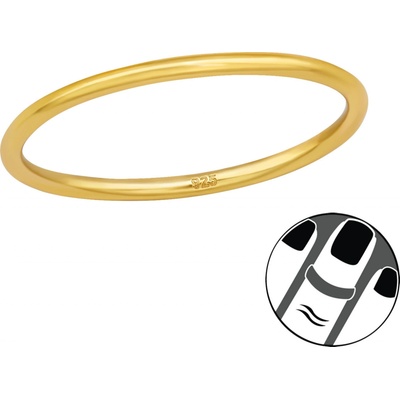 Lunica Stříbrný midi prsten GOLD 0437