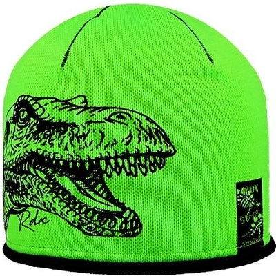 RDX chlapecká zimní čepice dinosaurus T rex neonově zelená