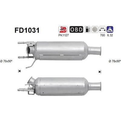 Filtr sazových částic, výfukový systém AS FD1031