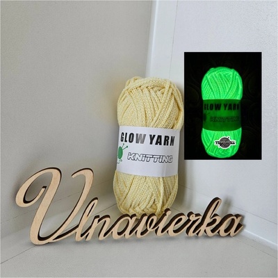 GLOW YARN priadza svietiaca v tme G006F žlta macrame