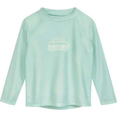 Dětské UV tričko Playshoes Surfbus mint green dlouhý rukáv