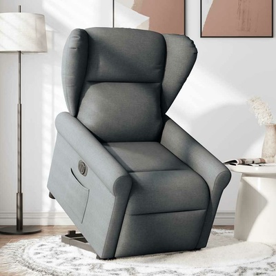 vidaXL 3324024 Elektrické zvedací polohovací křeslo textil Tmavě šedá