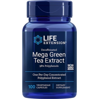 Life Extension Decaffeunated Mega Green Tea Extract 100 rostlinných kapsúl