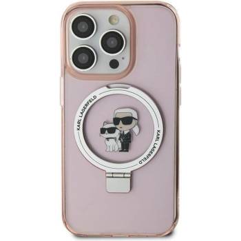 KARL LAGERFELD Кейс Karl Lagerfeld KLHMP15SHMRSKCP за iPhone 15 6.1"", розов / розов, твърд, Ring Stand Karl&Choupette MagSafe
