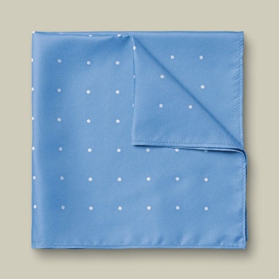 Charles Tyrwhitt Silk Spot Pocket Square Sky Blue