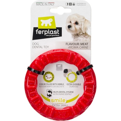 Ferplast Ferplast Smile пръстен за дъвчене, червен XS: Ø8, 5x1, 7cm куче