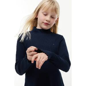 Tommy Hilfiger разкроена рокля от памук с еластан (KG0KG09701.9BY2)