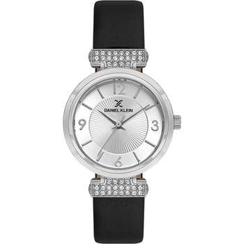 Daniel Klein DK. 1.13967-1 Дамски часовник, черен| Premium серия | Сив циферблат, Кожена каишка