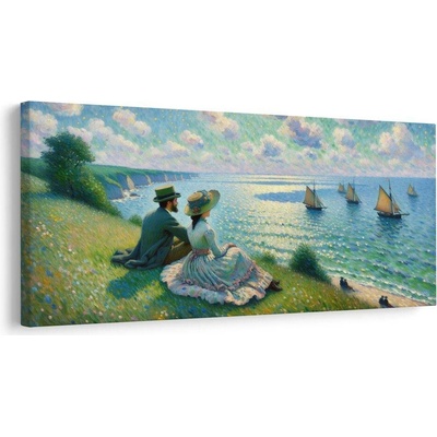 Obraz pár sledující plachetnice - 120x60