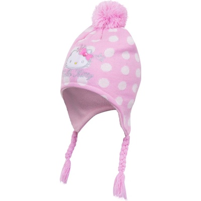 Ružová čiapka s brmbolcom Hello Kitty