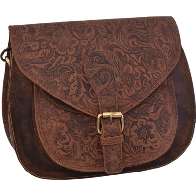 Mercucio dámská kožená crossbody kabelka tmavěhnědá 250123