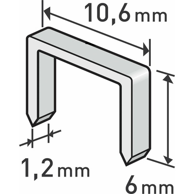 Spony do sponkovacej pištole 1000ks, dĺžka/L 6mm, EXTOL PREMIUM