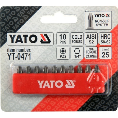Yato 10 dílů 25 mm 1/4 " YT-0471