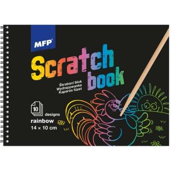 Škrabací obrázok blok 14x10cm 10l mix dúha