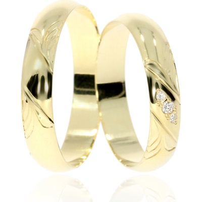 Zlatnictví Helios Zlaté snubní prsteny L 285 Se Zirkony