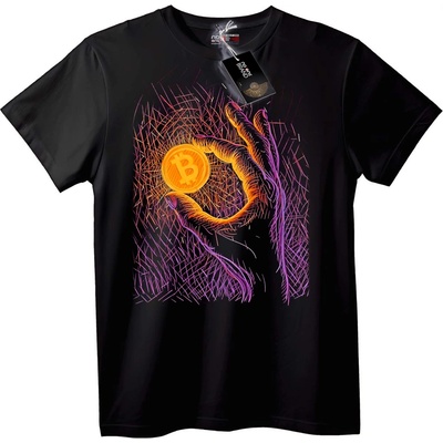 NOONEBRAND Тениска Bitcoin ръка - 2XL, Black