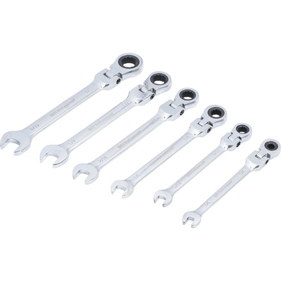 BGS technic Sada ráčnových očkoplochých klíčů ohebné hlavy palcové rozměry 1/4" - 9/16" 6dílná BGS 30005
