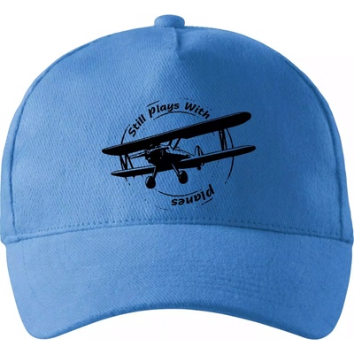 Still Plays With Planes so zahnutým šiltom a látkovou sponou Svetlomodrá