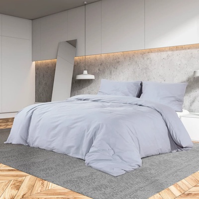 vidaXL Комплект спално бельо сив 200x220 см олекотен микрофибър (135961)