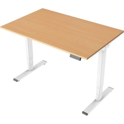 Delso Výškovo nastaviteľný stôl MIDJUSTER 60 x 120 cm buk / biela
