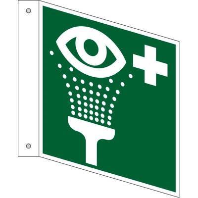 Značka Výplach očí, ISO 7010, plast, LN, 150 x 150 mm, 5 ks