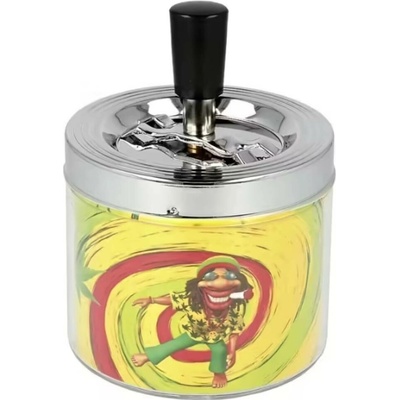 KRCZ Cigaretový popelník kovový otočný Rasta 9cm