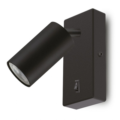 Maclean Стенна лампа, Maclean MCE369 B GU10, 40W, Черен (MCE369 B)