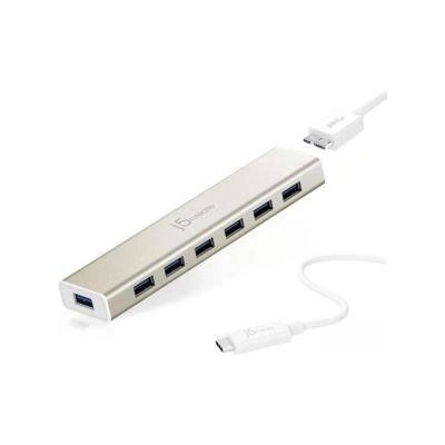 j5create Хъб 7портов J5 Create JCH377 USB3 Бял, J5-JCH377