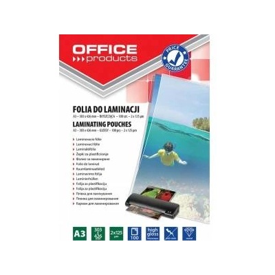 Lamination Film OFFICE PRODUCTS, A3, 2x125micr. , shiny, 100pcs, transparent