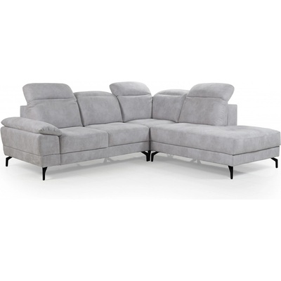 TEDIVA Десен ъглов диван infinity с електрически релакс механизми - светло сиво (mmpicdlrx-clo81)