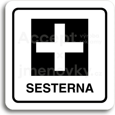 ACCEPT Piktogram sesterna - bílá tabulka - černý tisk