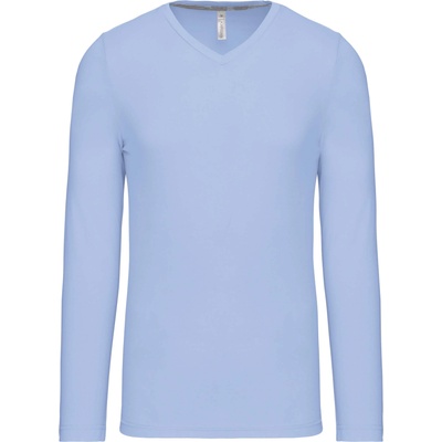 Kariban v-neck k358 / Мъжка тениска с дълъг ръкав - небесно синя s (20k35841001)