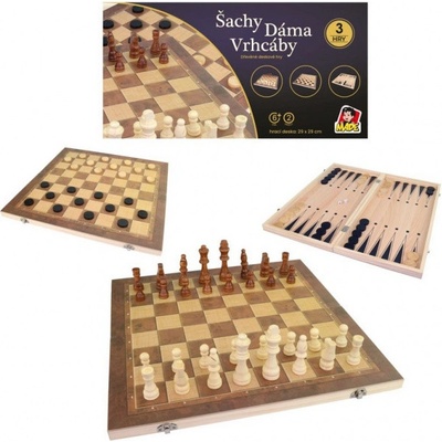 Šachy, Dáma, Backgammon 29 x 29cm