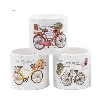 Декоративна керамична кашпа Винтидж колело ф10х9см 1бр (23479/2)