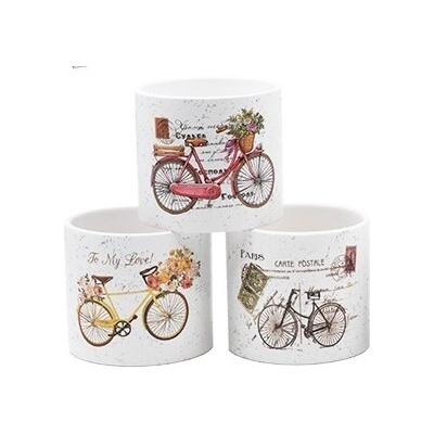 Декоративна керамична кашпа Винтидж колело ф10х9см 1бр (23479/2)