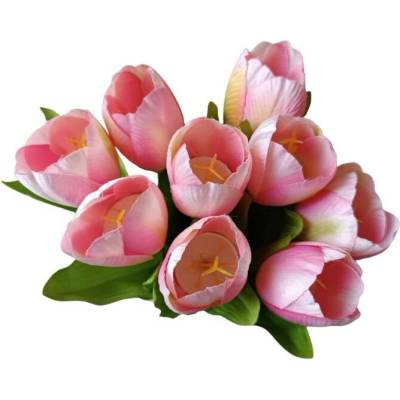 Umělá kytice Tulipány 9 ks, více barev, látkové Barva: Růžová - růžová OD_HHA104603/RUZ