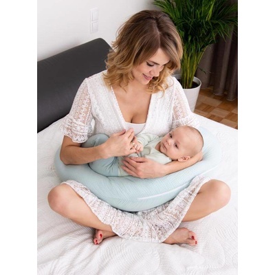 Babymatex Vankúš na dojčenie mušelínový Moon Svetlo Tyrkysová