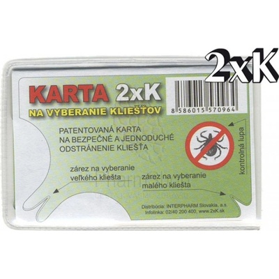 Interpharm Karta 2xK na vyberanie kliešťov 1 ks
