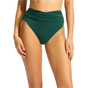 Seafolly Дамско бикини долнище Seafolly Women's Collective High Waist Wrap Front Pant Bikini bottom - Evergreen - размер 44 (EU) (150-2110-0617)