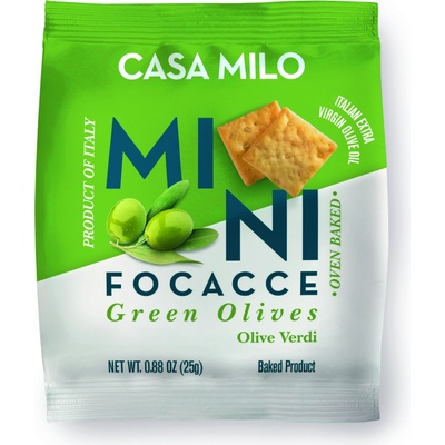 Casa Milo Mini Focacce Zelené Olivy 25 g