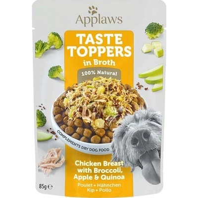 Applaws Taste Toppers in Broth kuřecí s brokolicí jablkem a quinoou 12 x 85 g