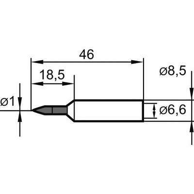 ERSADUR Ersa 0832BDLF pájecí hrot tužkový, ERSADUR Velikost hrotů 1 mm Obsah 1 ks
