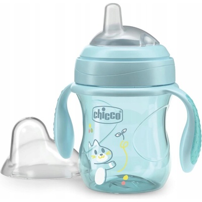Chicco Transition Cup tréningový hrnček s držadlami Teal 200 ml