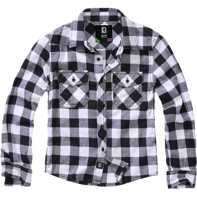 Brandit Детска риза Brandit с дълъг ръкав бяло черно (6016.46)