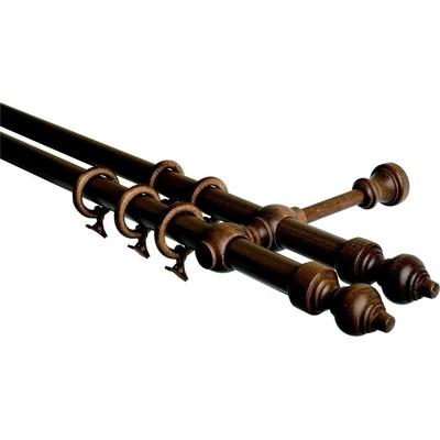 HEBR Garnýž dřevěná ořech dvojitá 400 cm
