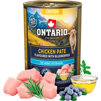 Ontario Adult kuracie pate s príchuťou čučoriedok 400 g