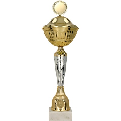 Kovový pohár s poklicí Zlato-stříbrný 29 cm 12 cm